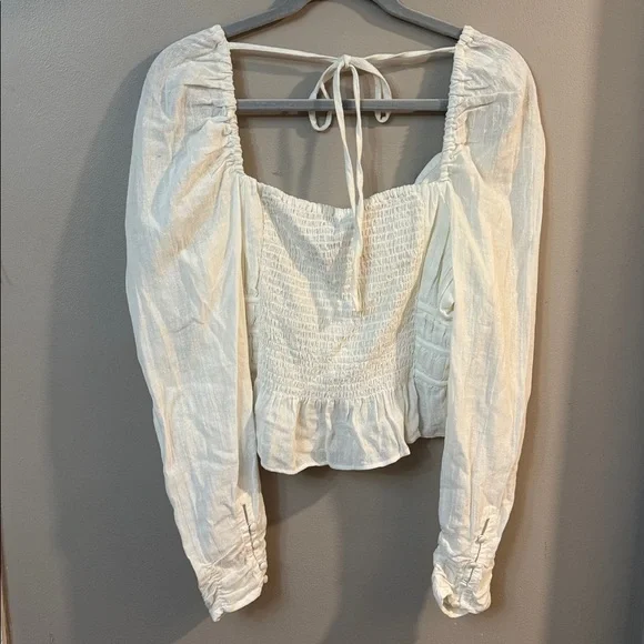 Free People Cream Long Sleeve Blouse - Picture 7 of 7
